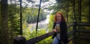 Shelli on the trail at the Upper Falls