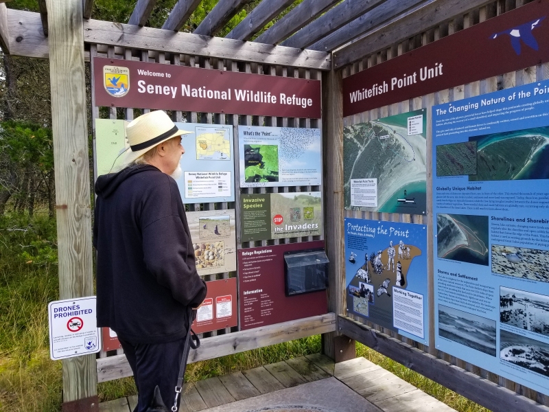 Checking out the trailhead and hiking info